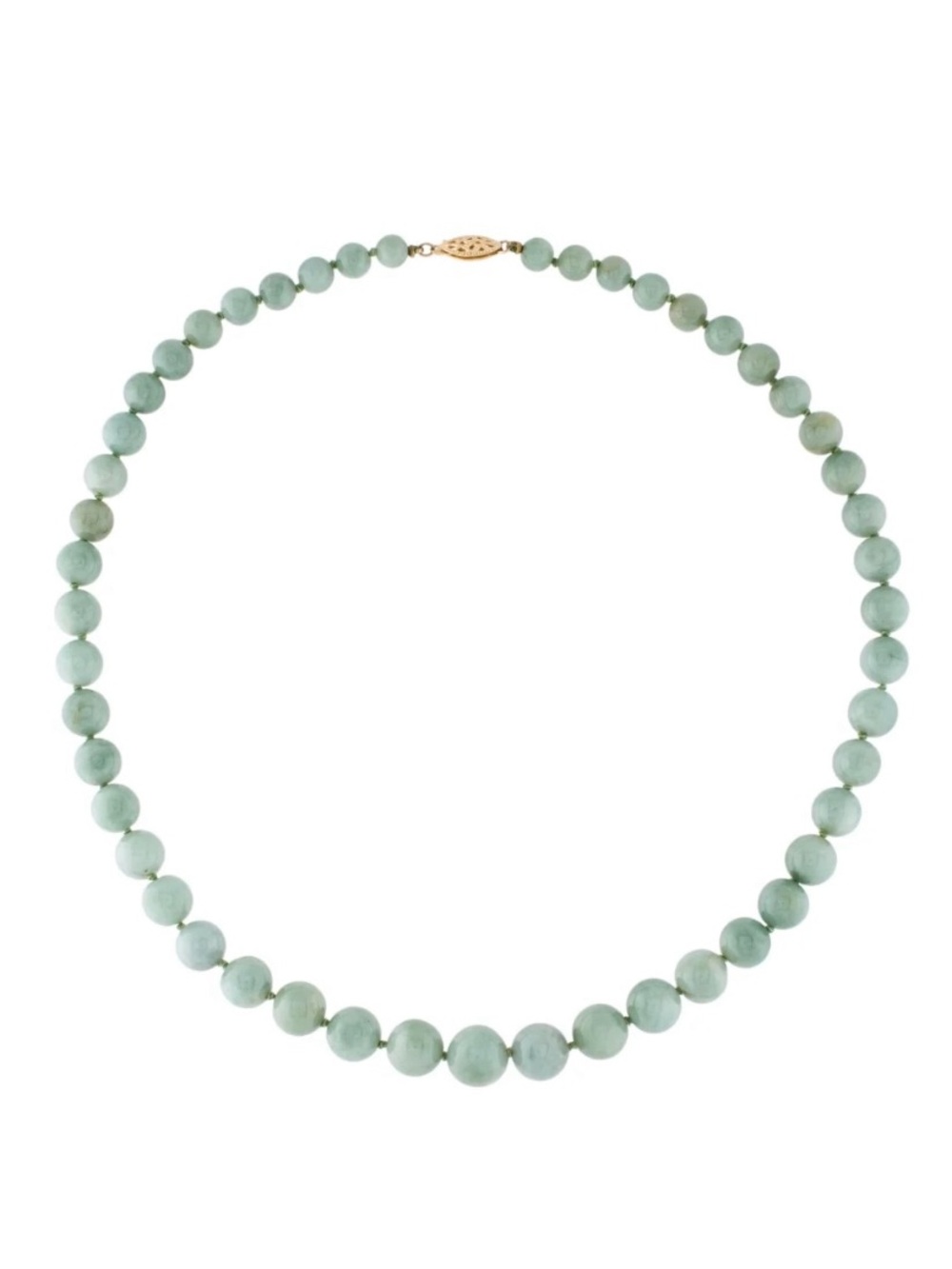 14K Jadeite Bead Necklace